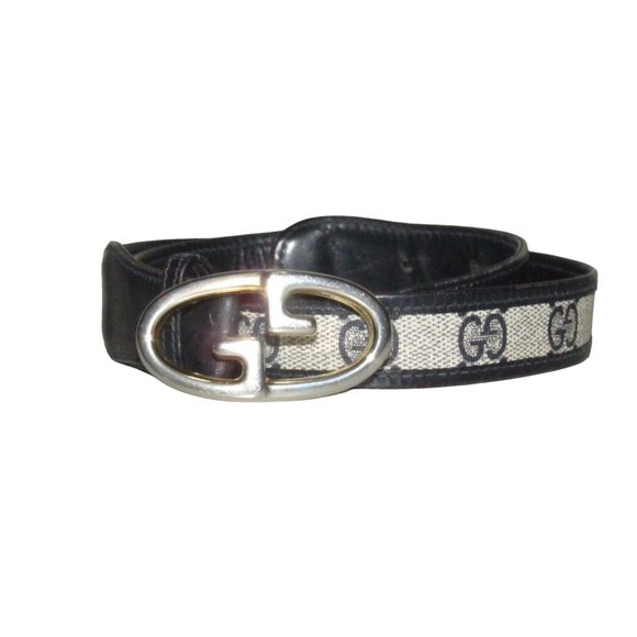 Gucci Navy Guccissima Leather Belt w a Two-tone GG Buckle - Picture 3 of 16